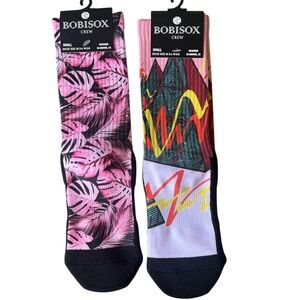2 pairs bundle Bobisox athletic crew socks with art print Women’s Shoe size 5-8